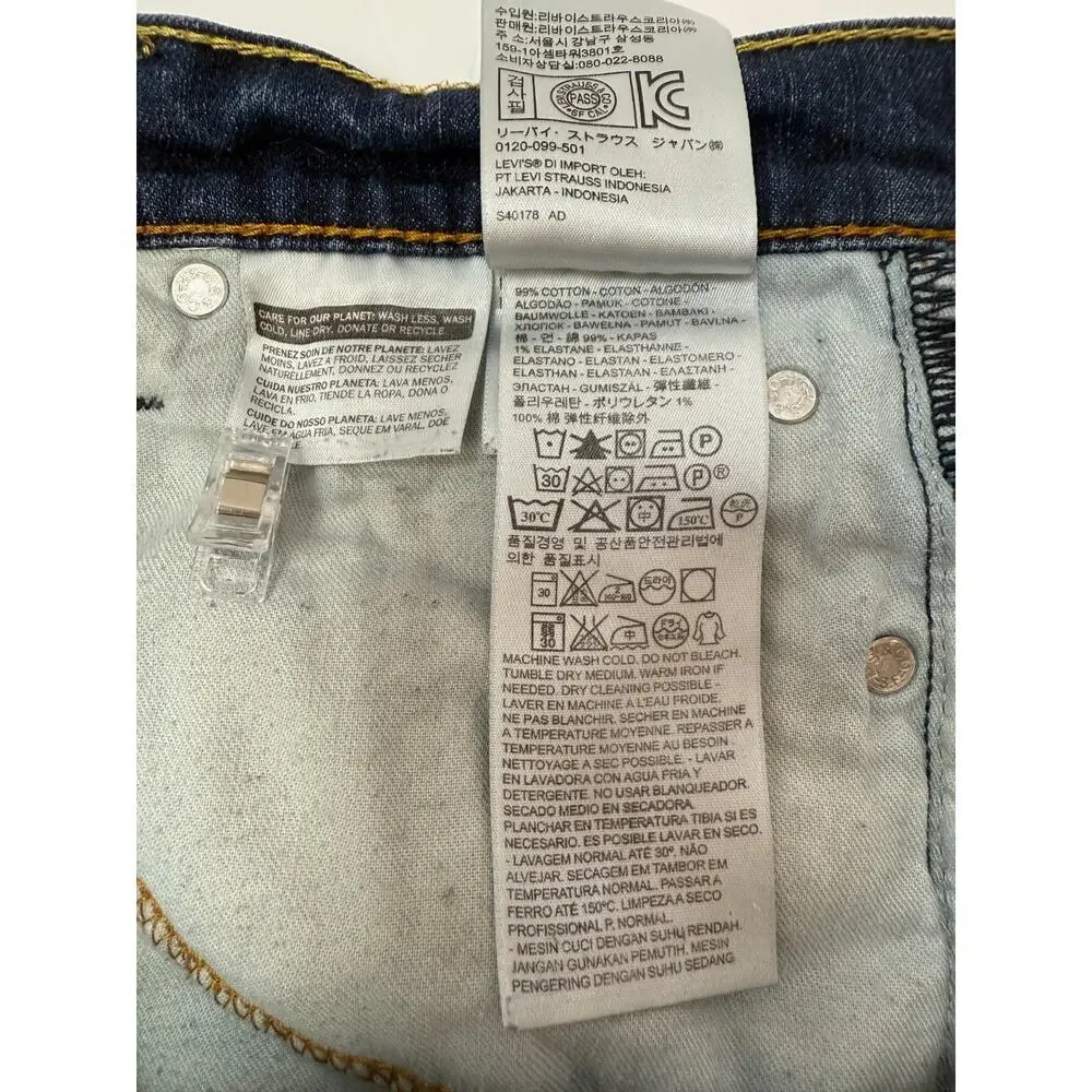 Blue Denim Jeans Straight Leg Classic 5 Pocket Medium Wash Everyday Levis 30x30